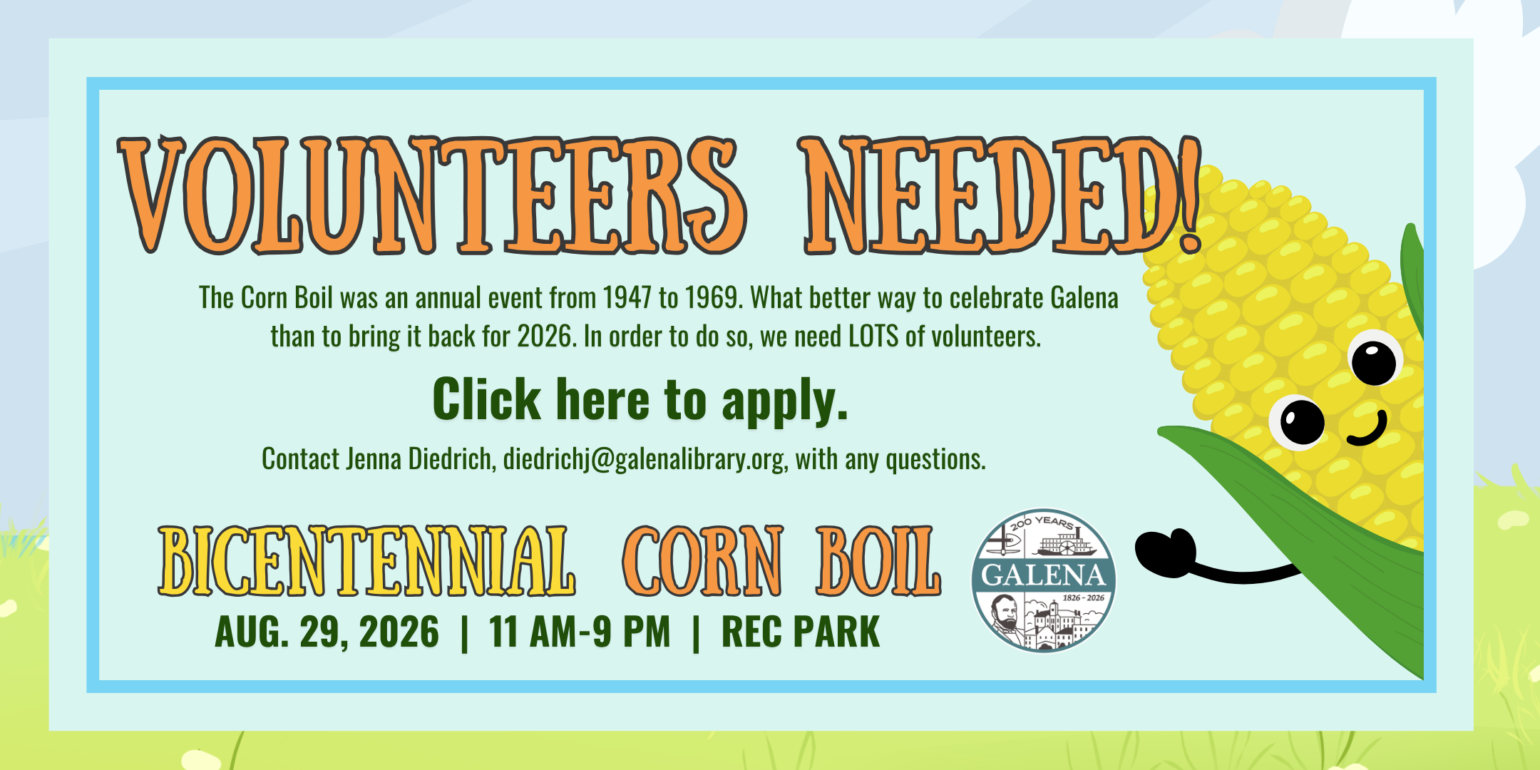 Volunteers needed for the Corn Boil