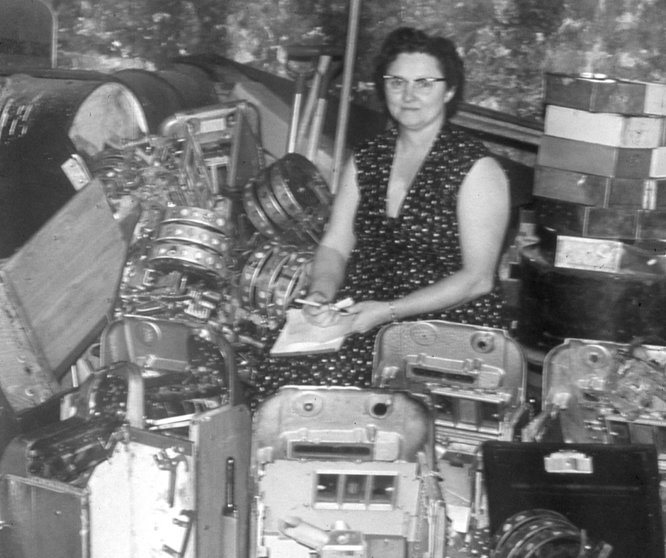 Emma Grebner oversees the removal of gambling machines from a tavern during a raid.